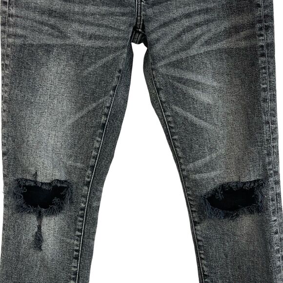 Pilcro and the Letterpress SZ 27 Slim Boyfriend Jeans Mid-Rise Distressed Black - Picture 3 of 12